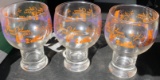 SET OF 3 VINTAGE MARDI GRAS GLASSES
