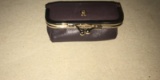 VINTAGE ETIENNE AIGNER BURGANDY LEATHER LIPSTICK CASE WITH MIRROR