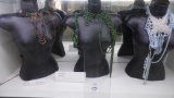 ASSORTED DECORATIVE NECKLACES w/ DISPLAY