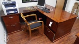 DESK w/ RETURN & CHAIRS