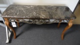 MARBLE & WOOD SOFA TABLE