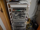 Lot Wire Storage Bins, Assorted Keyboards, Computer Cables