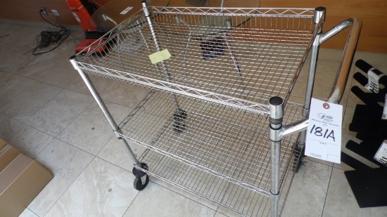 CHROME WIRE ROLLING CART