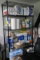 Lot Wire Shelf with Assorted Cleaning and Breakroom Supplies