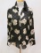 Zara Black Floral Print Long-Sleeved Blouse, size XS, new with tags