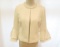 Tahari Cream Ruffle Sleeve Jacket w/Pearl Embellished Neck, size 2, worn