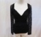 Bebe Black Lace Long-Sleeved Cross Back Top, size XXS, new with tags