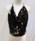 Bebe Black Sequined Tie-Back Top, size S, new with tags