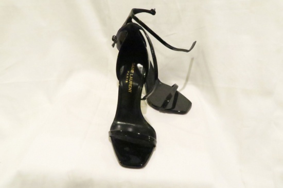Yves St. Laurent Opyum YSL Ankle Strap Sandal, 4" heel, 3 1/4" ankle strap, adjustable strap with bu