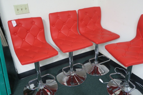 Red and Chrome Barstools