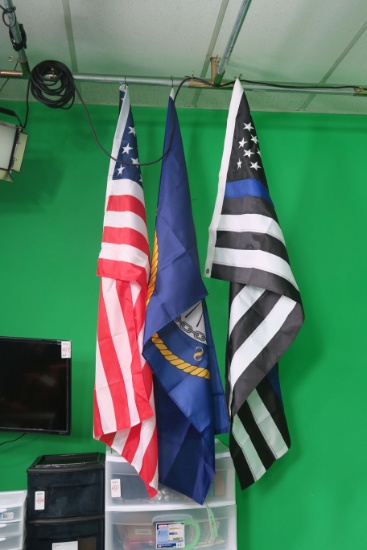 Lot (3) Assorted U.S. Flags