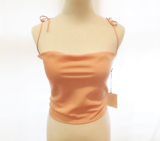 Super Down Pink Spaghetti Strap Lace-up Back Top, size XS, new with tags