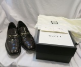 Gucci Men's Shoes, Brown Leather, worn, in Gucci box with shoe bags, size 12D