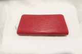 Louis Vuitton Red EPI Leather Zip Around Wallet