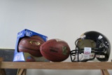 Lot Basketball, Football, Steelers Helmet 1995 Pro Bowl Autographed by Duval Love