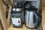 Lot Cuisinart Coffee Grinder, French Press and Electric Tea Kettle