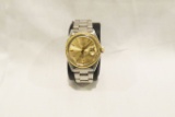 Rolex Stainless Steel Watch w/Gold Bezel (cracked crystal)