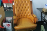 Large Orange Leather Executive Chair