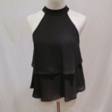 Zara Black High Neck Sleeveless Top, size XS, new with tags