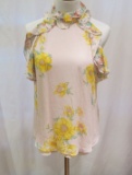 Zara Pink/Floral Print Sleeveless Top, size XS, new with tags