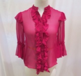 Alice + Olivia Raspberry Ruffled Blouse, size XS, new with tags, $285