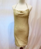 TopShop Champagne Sequin Mini Dress w/Chain Strap, size 2, worn