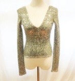Zara Silver Sequined Top, size S, new with tags