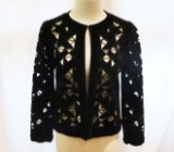 Tahari Black Velvet Jacket, size 2, worn