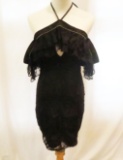 Bebe Black Embellished Halter Keyhole Mini Dress, size XXS, new with tags - $139