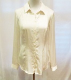 Guess Cream Satin Blouse, size XS, new with tags