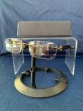 Garrison Perspectives Natural Wood and White Gold Glasses