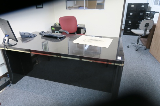 Black Executive Desk and Bookcase (UPSTAIRS)