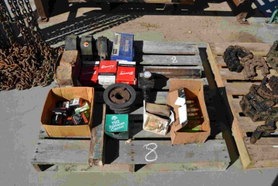 PALLET OF PARTS, BEARING & PULLEYS