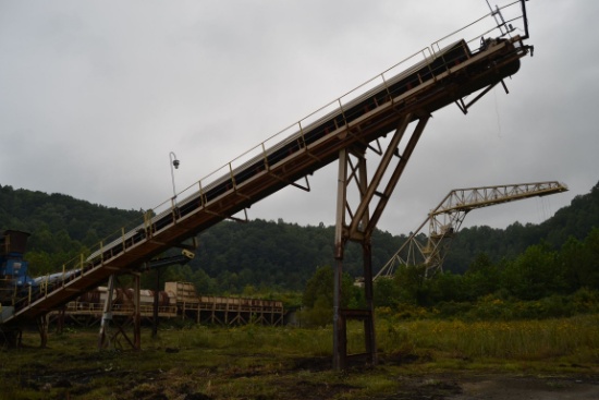 40"X105' INCLINE CONCAVE BELT CONVEYOR W/ DRIVE OUTFEED FROM HOG