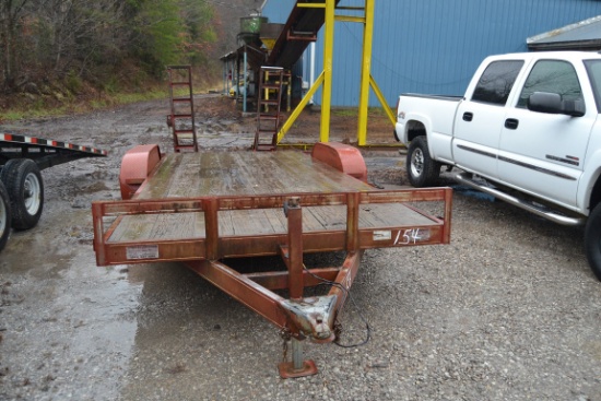 18' TANDEM AXLE TRAILER W/ RAMPS (NO TITLE, BILL OF SALE ONLY)