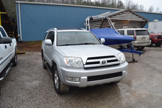 2004 TOYOTA  LIMITED 4 RUNNER W/ 6 CYLINDER GAS ENGINE W/ AUTOMATIC TRANSMISSION W/ 4 WHEEL DRIVE W/