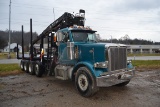 1999 PETERBILT MODEL 357 QUAD AXLE LOG TRUCK W/ 475 CAT ENGINE W/ 18 SPEED TRANSMISSION W/ HOOD MODE