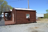 14'X16' PORTABLE BREAK ROOM BUILDING ON SKIDS W/ LOG SIDING