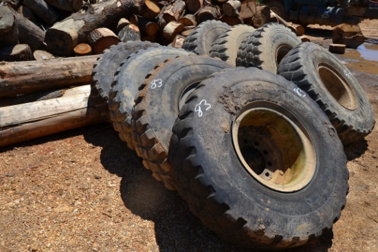 4- 14.00 R20 TIRES & WHEELS FOR PULLOUT TRUCKS