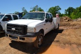 2005 FORD F350 CREW CAB 4X4 SERVICE TRUCK W/ POWER STROKE DIESEL ENGINE W/ 5 SPD TRANS VIN#1FTWW33P3