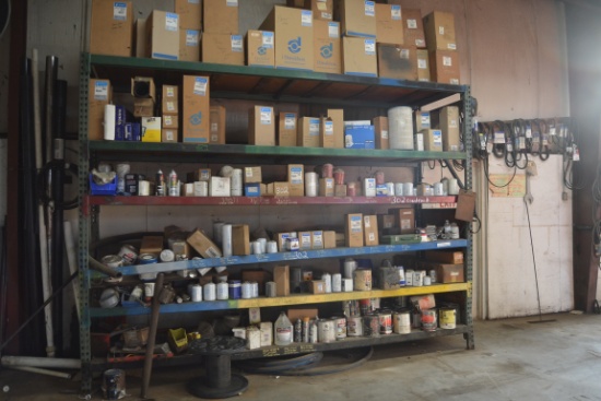 CONTENTS OF SHELF- LOT OF AIR & OIL FILTERS