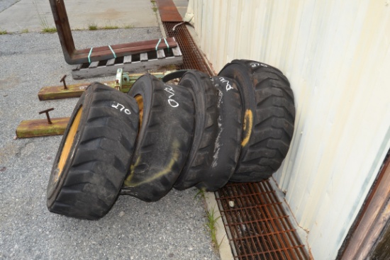 (4) 10X16.5 TIRES & WHEELS FOR CAT SKID STEER