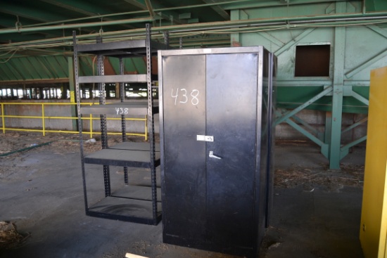 (2) STEEL CABINET & (2) SHELVES
