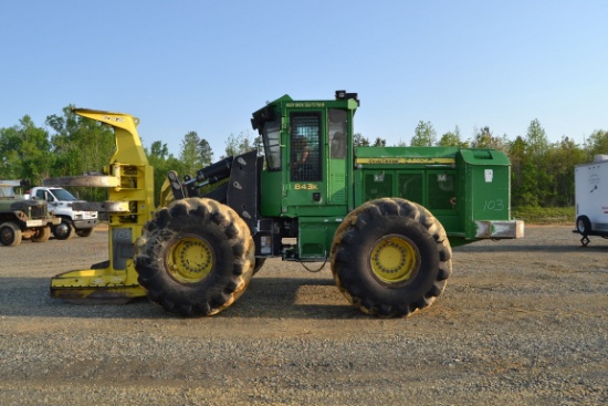 JOHN DEERE 843K FELLER BUNCHER W/ KOEHRING FD22B SAW HEAD W/ FLOTATION TIRES SN#1DW843KXHEC664193 5,