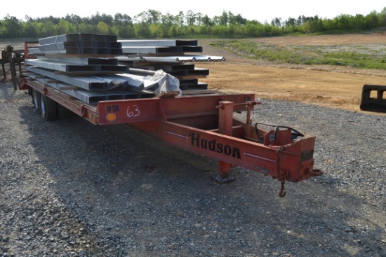 HUDSON 10 TON TANDEM AXLE PINTAL HITCH TAG A LONG TRAILER W/ LOADING RAMP SN#10HHTD1D7L000150