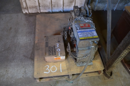 OVERHEAD GARAGE DOOR, MOTOR, & DRIVE FOR DOOR