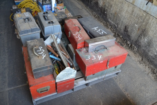 PALLET OF TOOLS & TOOL BOXES
