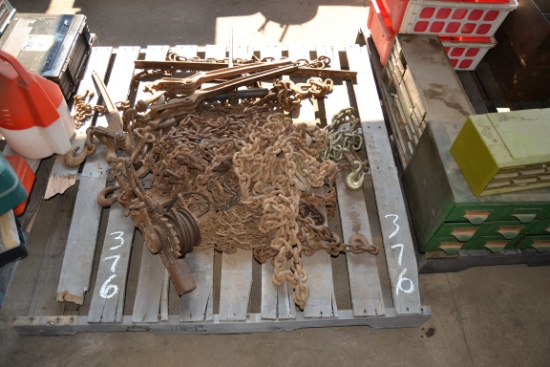 PALLET OF CHAIN & BINDER