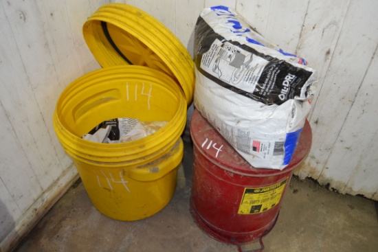 LOT OF OIL DRY & WASTE CAN