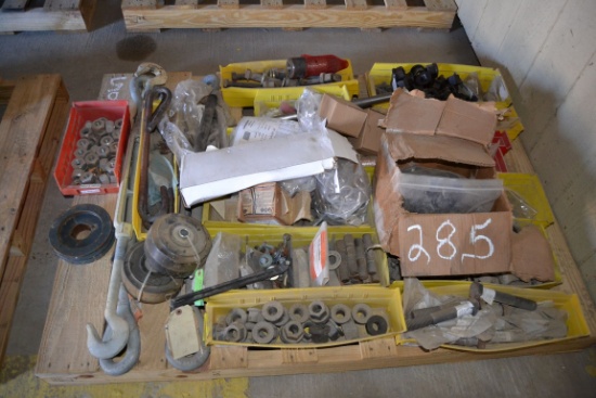 PALLET OF NEW BOLT, NUTS & HANGERS